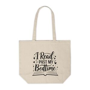 I Read Past My Bedtime Custom Canvas Tote Bag